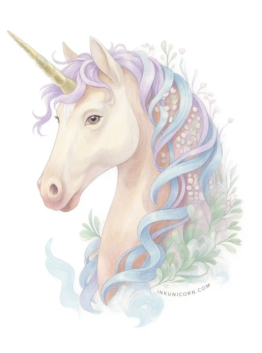 Heart Unicorn Realistic Portrait