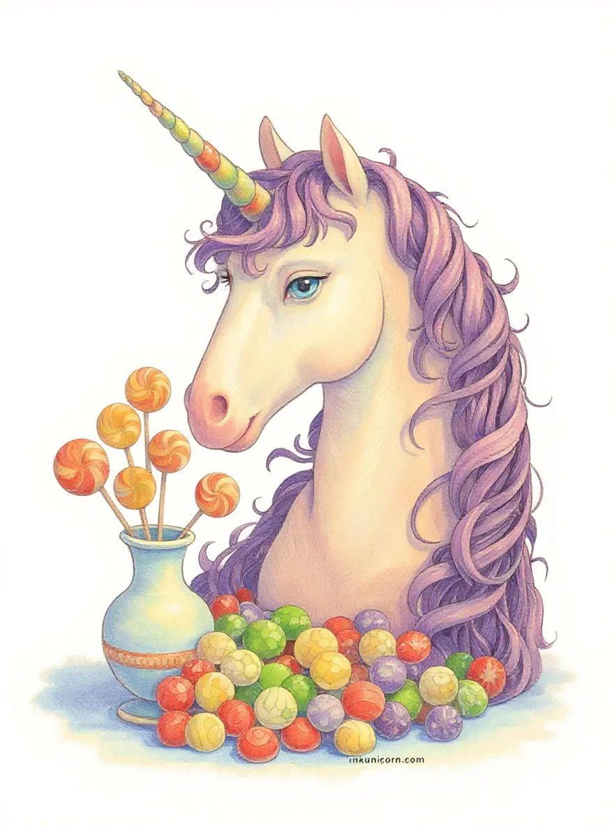 Realistic Lollipop Unicorn Portrait