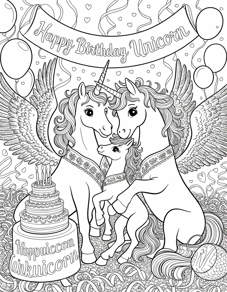 Alicorn Family Birthday Portrait