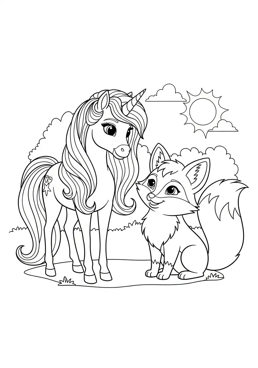 Barbie Unicorn and a Fox Friend