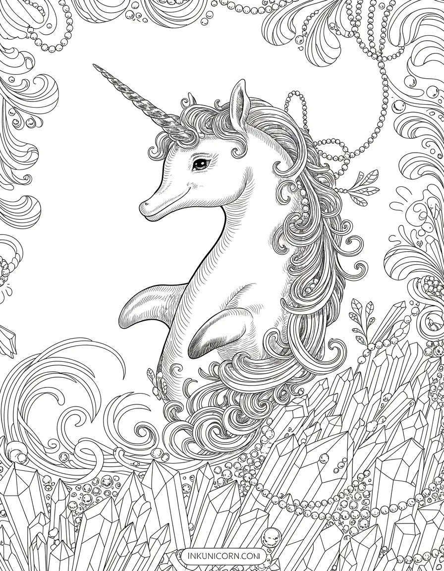 Dolphin Unicorn Coloring Pages (Free PDF Printables) - Ink Unicorn