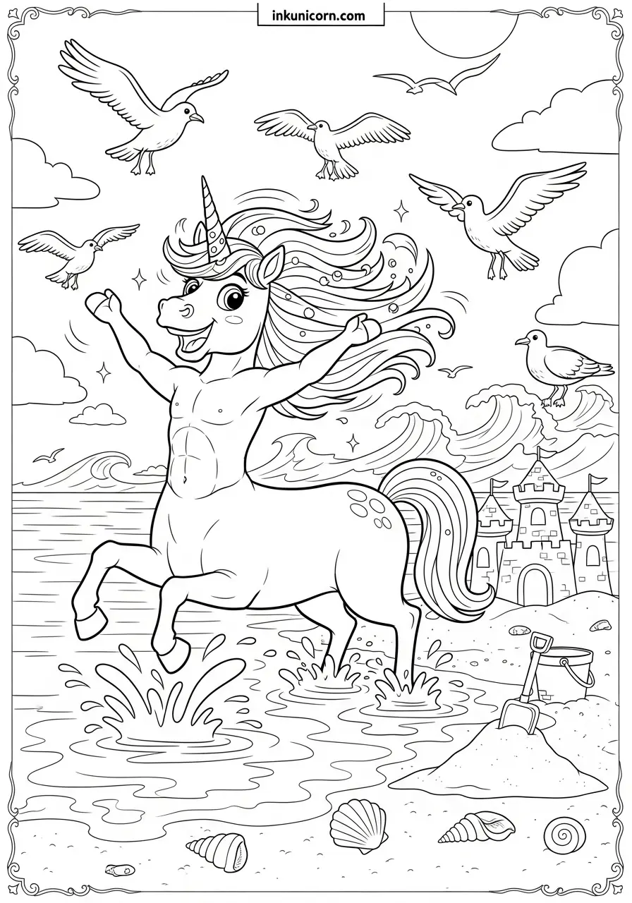 Centaur Unicorn Coloring Pages (Free PDF Printables) - Ink Unicorn