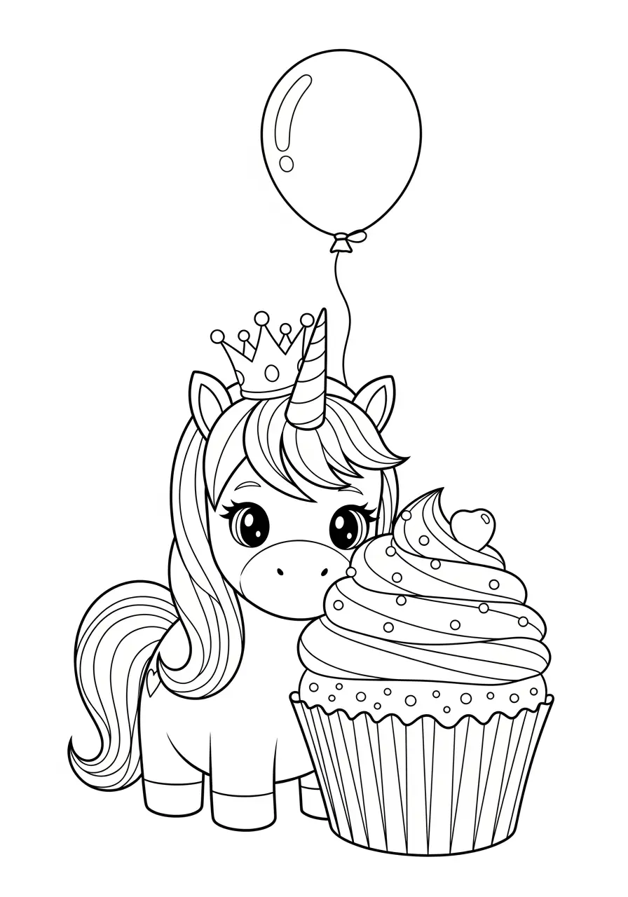 Birthday Cupcake Crown Unicorn