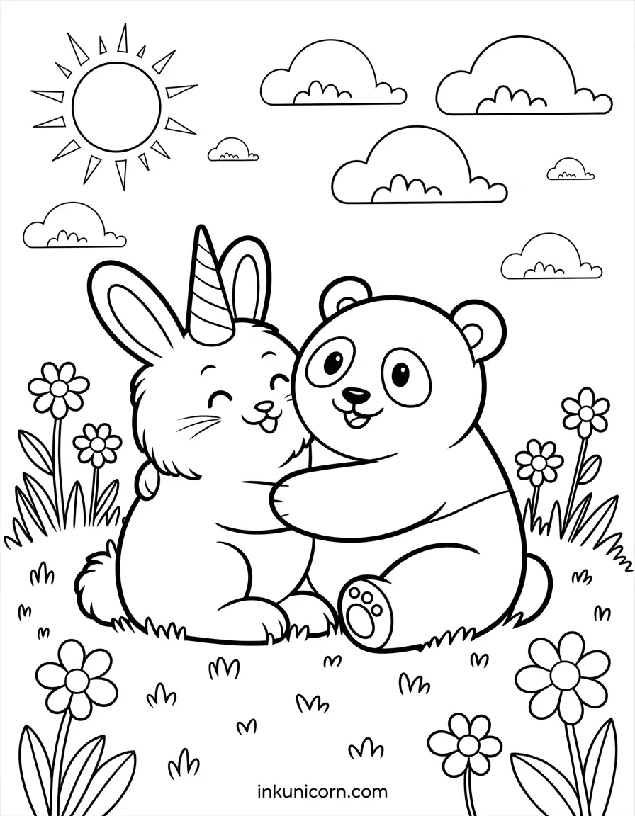 Bunny Unicorn With Panda Friend