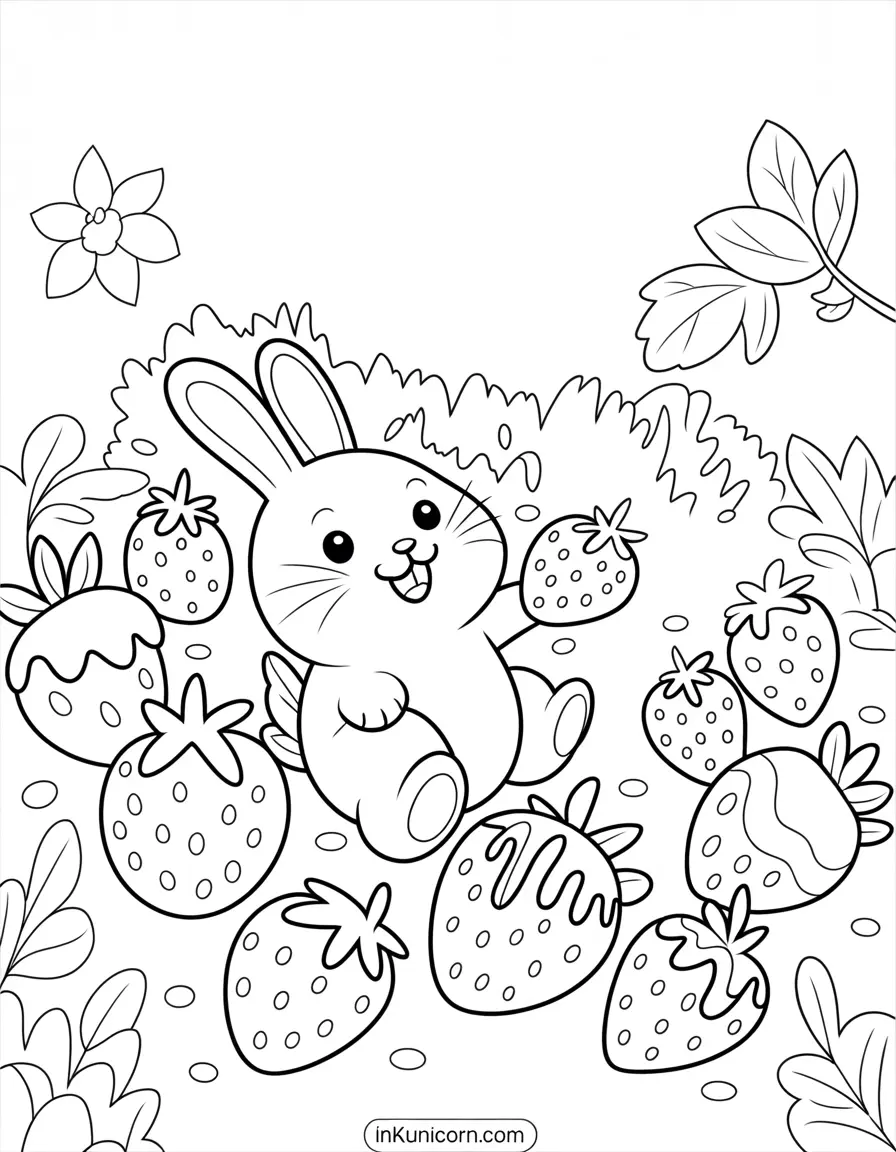 Bunny Unicorn With Strawberry Treats