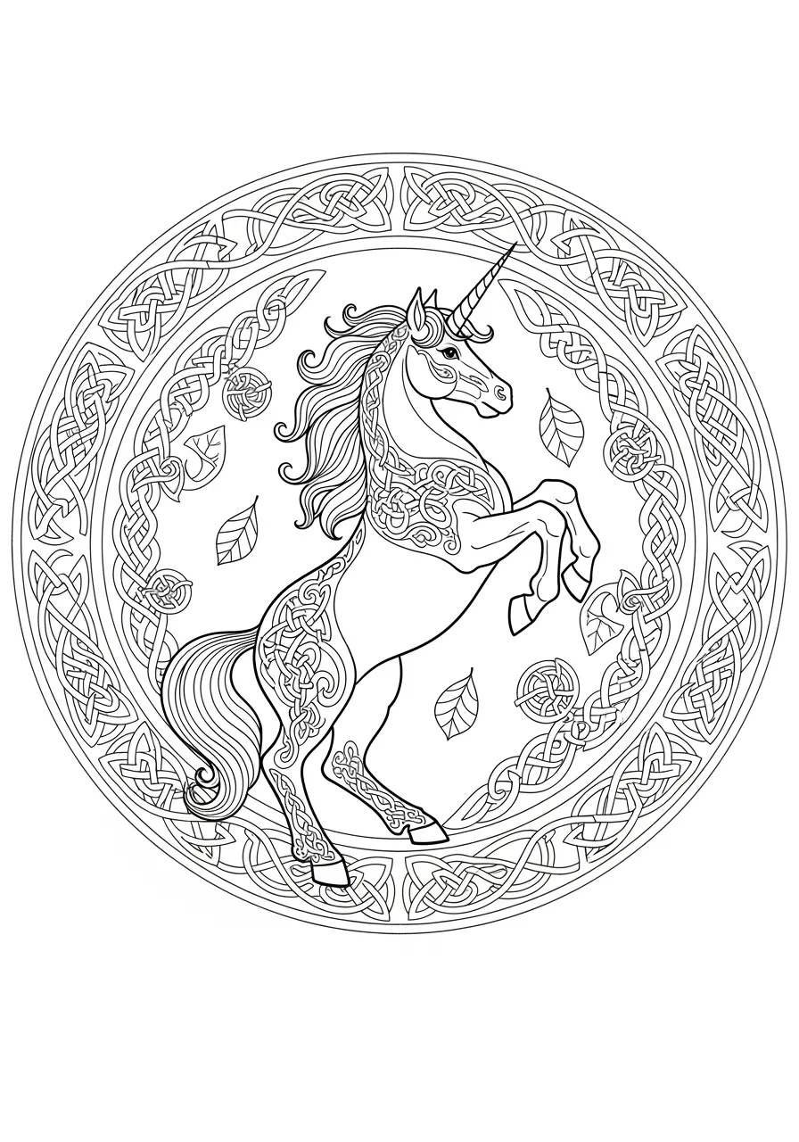 Celtic Knotwork Unicorn Circle