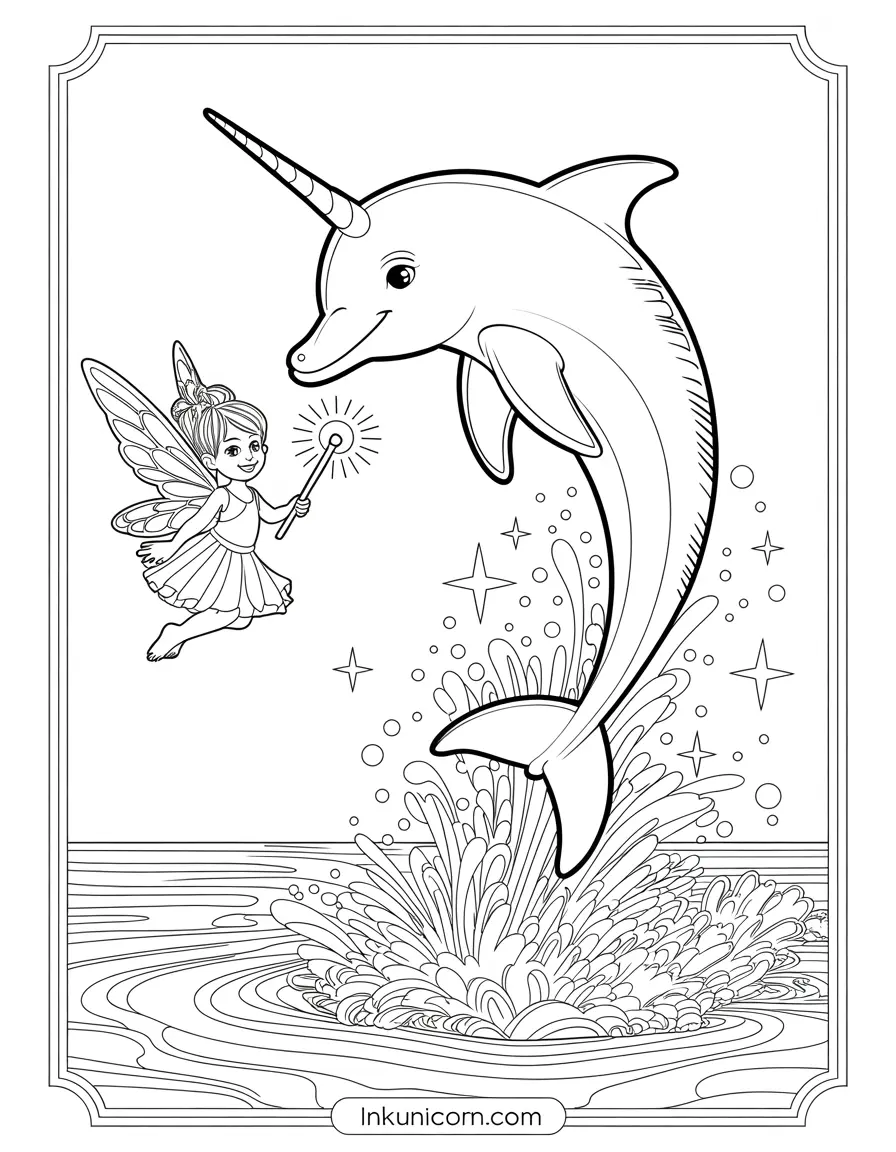 Dolphin Unicorn Coloring Pages (Free PDF Printables) - Ink Unicorn