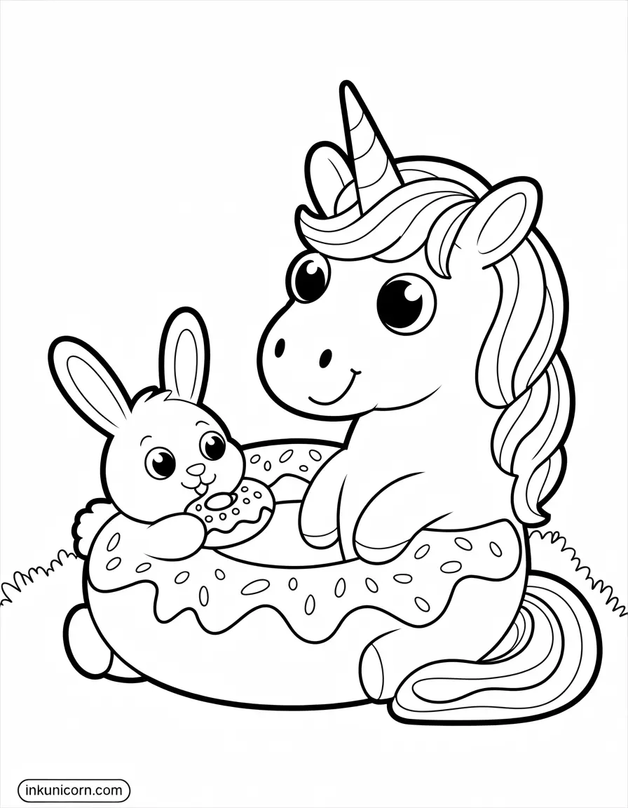 Donut Unicorn And Bunny Friend