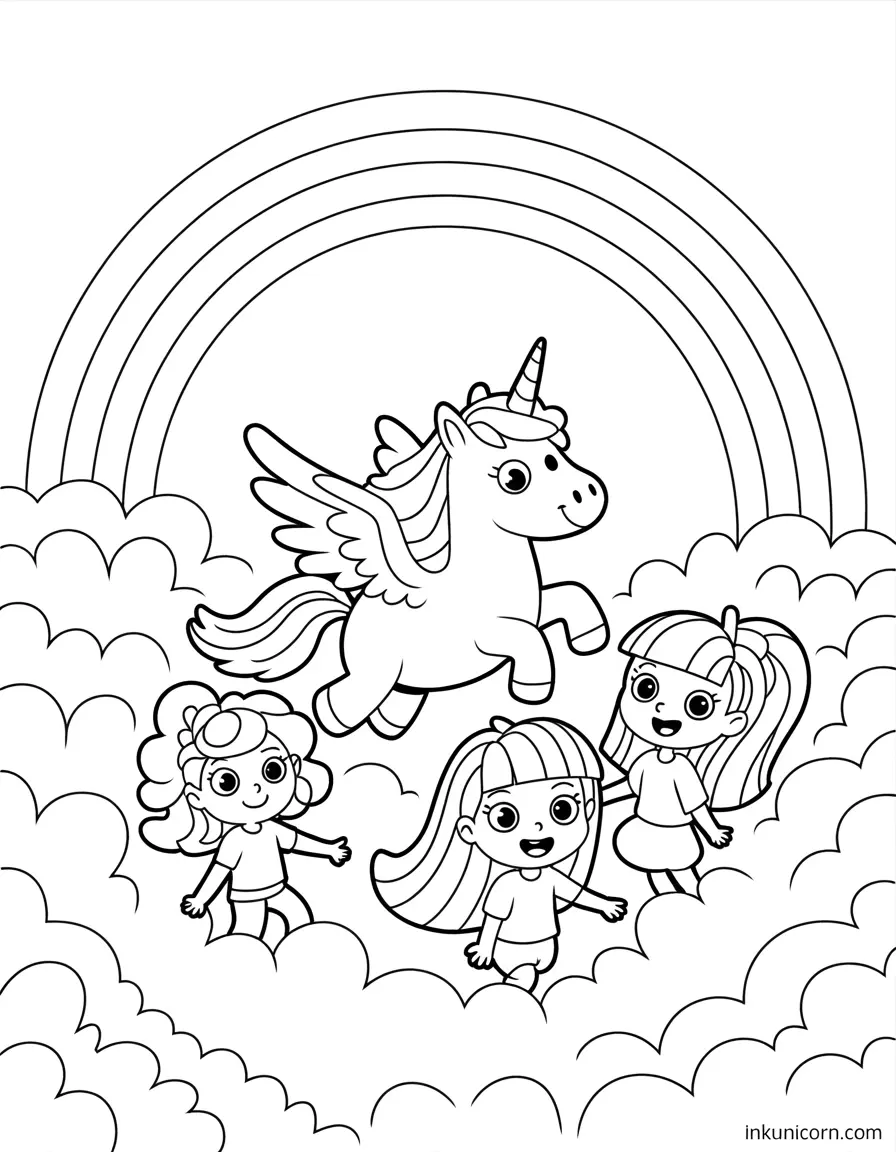 Flying Unicorn Coloring Pages (Free PDF Printables) - Ink Unicorn