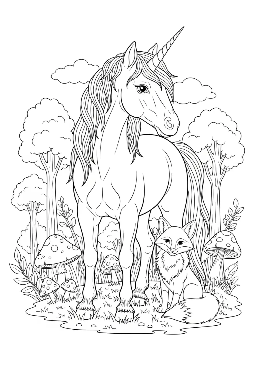 Forest Friend Unicorn And Fox