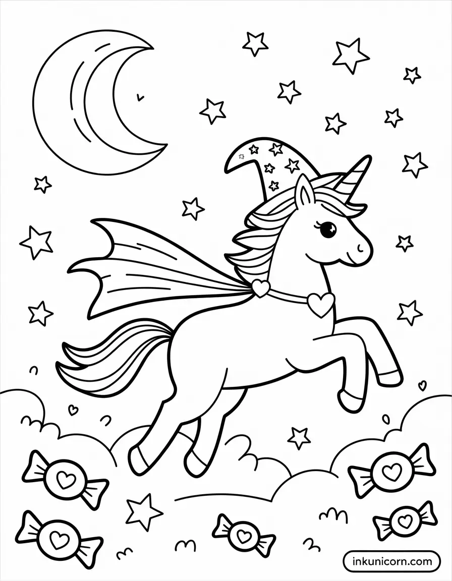Heart Unicorn Halloween Night