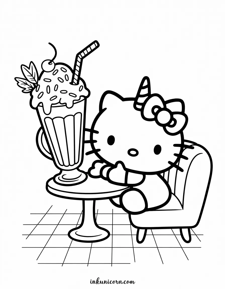 Hello Kitty Unicorn and the Rainbow Milkshake