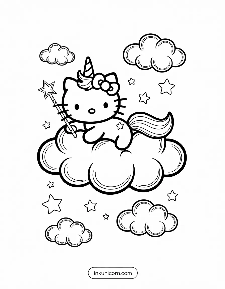 Hello Kitty Unicorn on a Dreamy Cloud