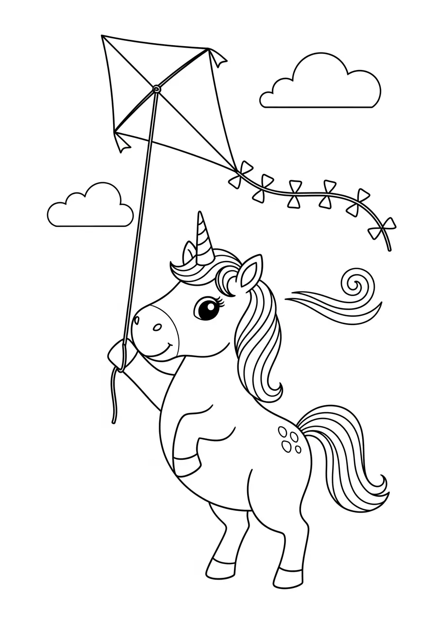 Kite-Flying Unicorn