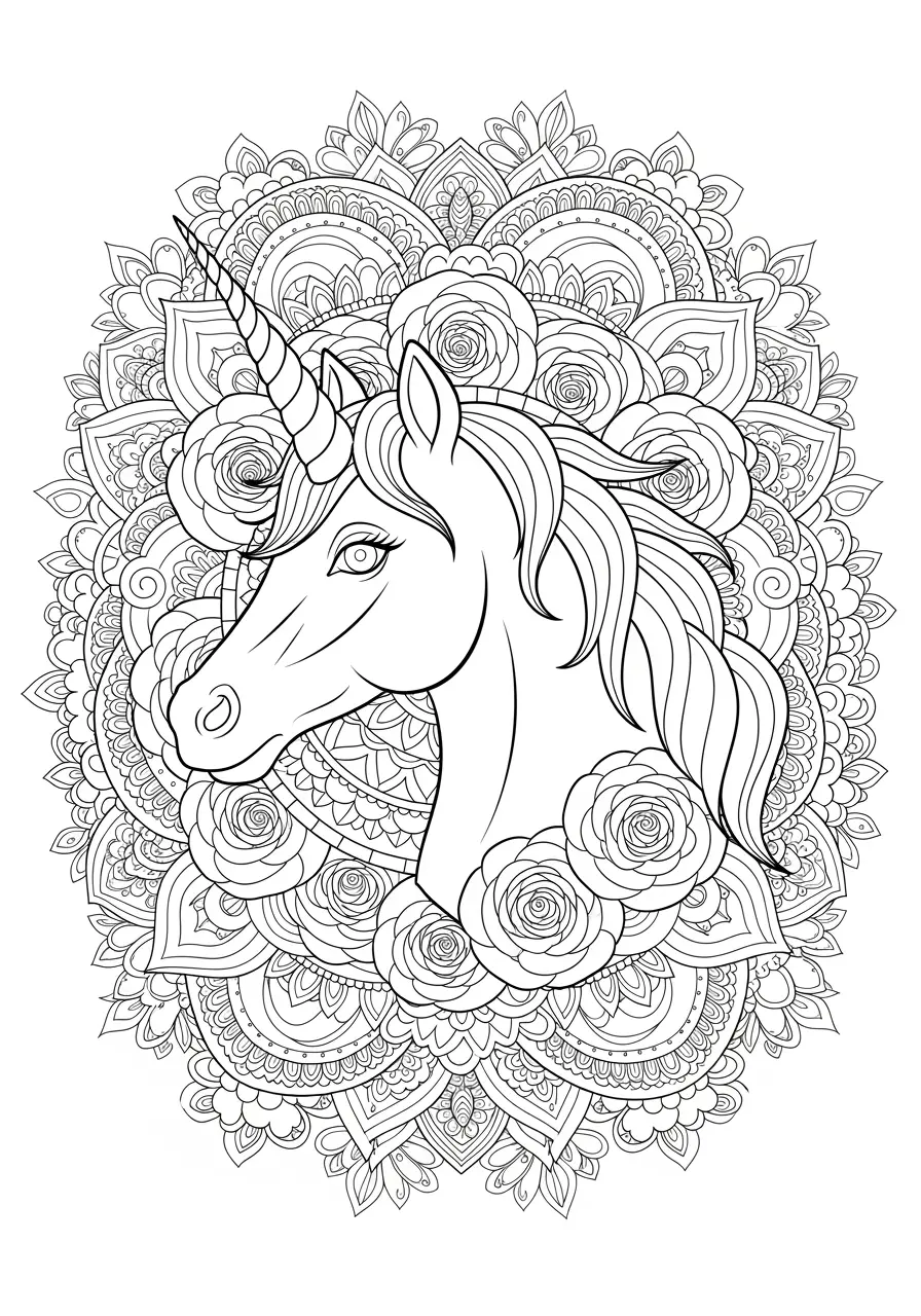 Mandala Unicorn Coloring Pages (Free PDF Printables) - Ink Unicorn