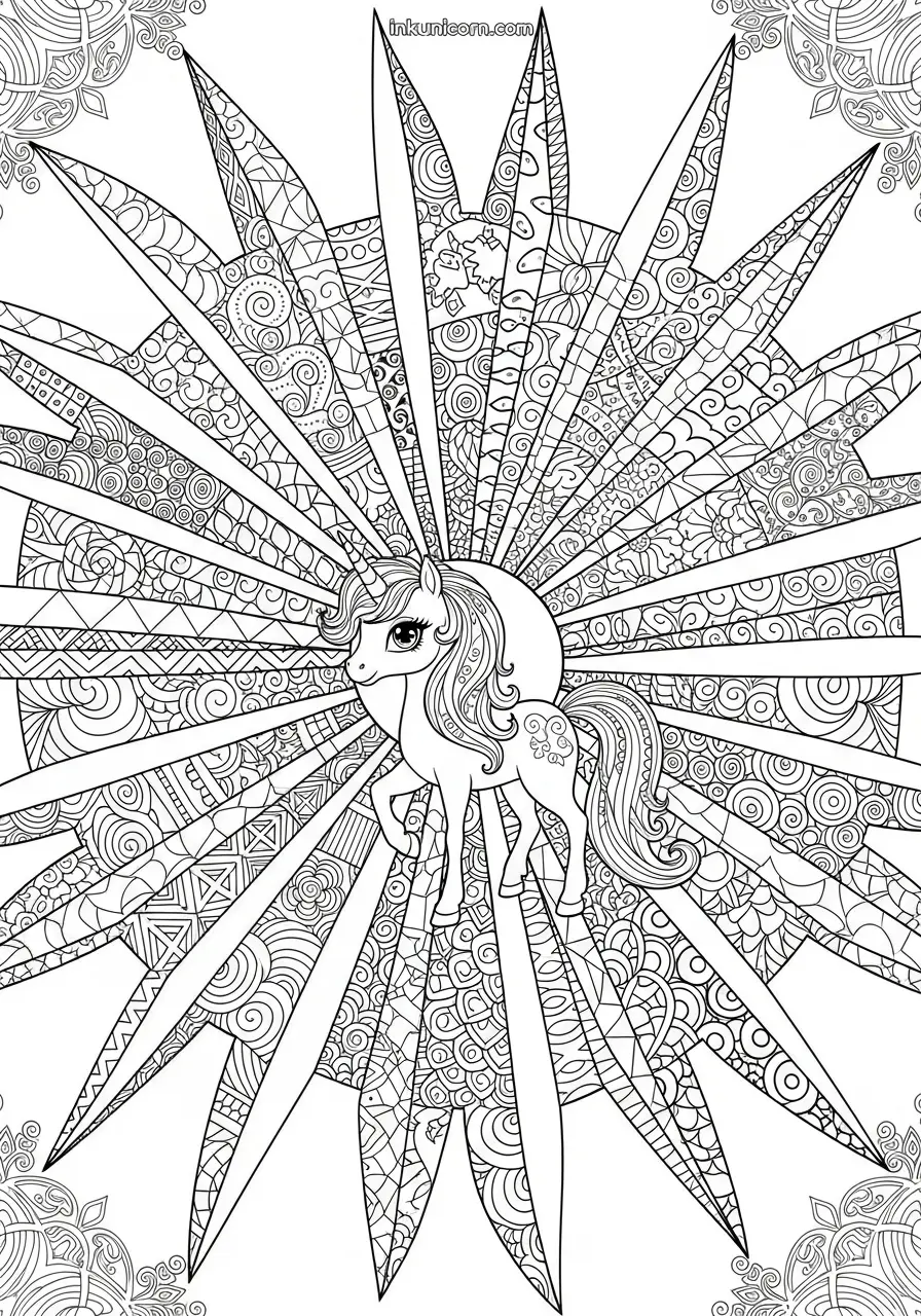 Rainbow High Unicorn Mandala Sunburst
