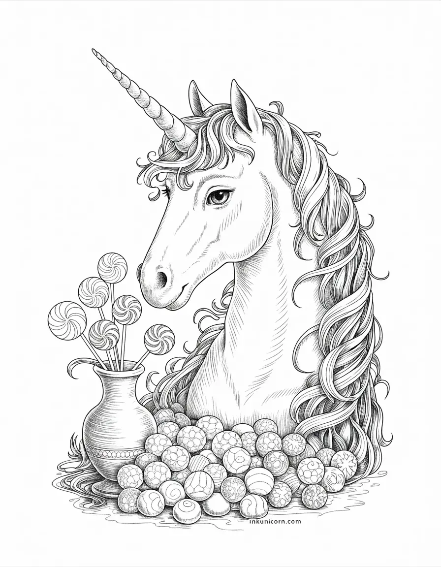 Realistic Lollipop Unicorn Portrait