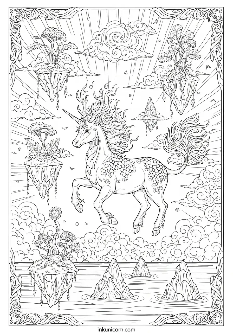 Surreal Qilin Unicorn in Dreamscape
