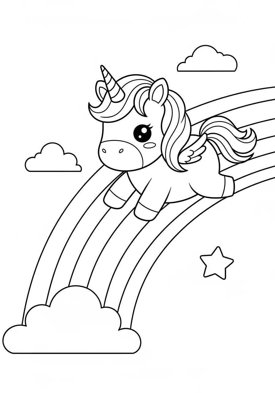 Unicorn Sliding Down Rainbow