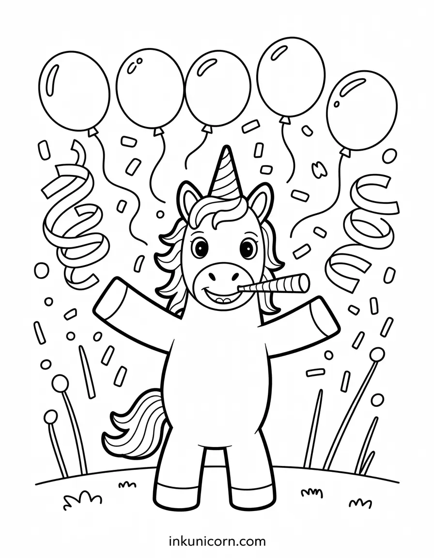 New Year'S Eve Unicorn Coloring Pages (Free PDF Printables) - Ink Unicorn